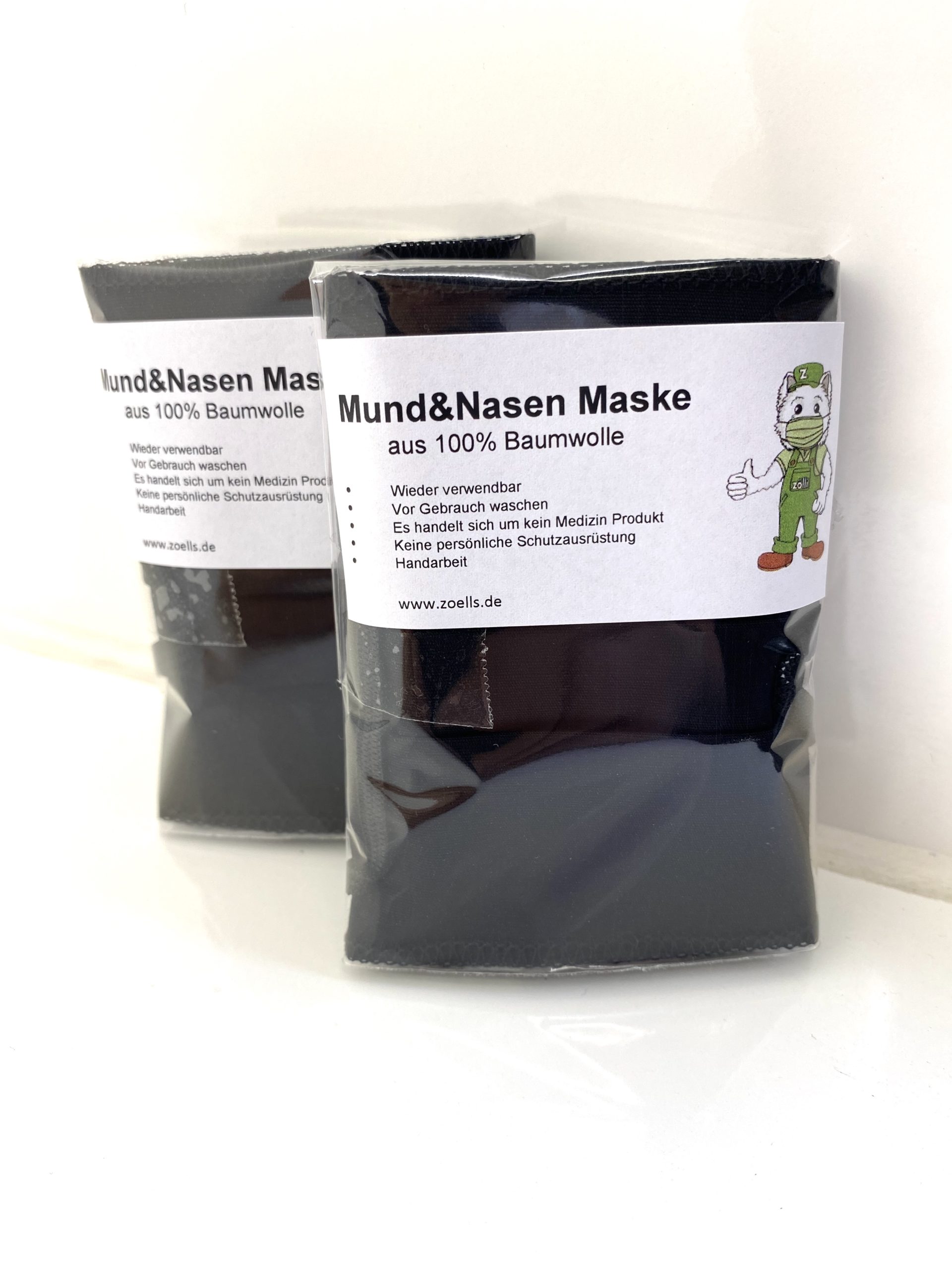 2er Pack Mund & Nasen Maske 2x schwarz