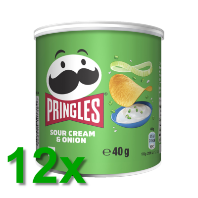 Pringles Sour Cream & Onion 12x 40g – Bild 1